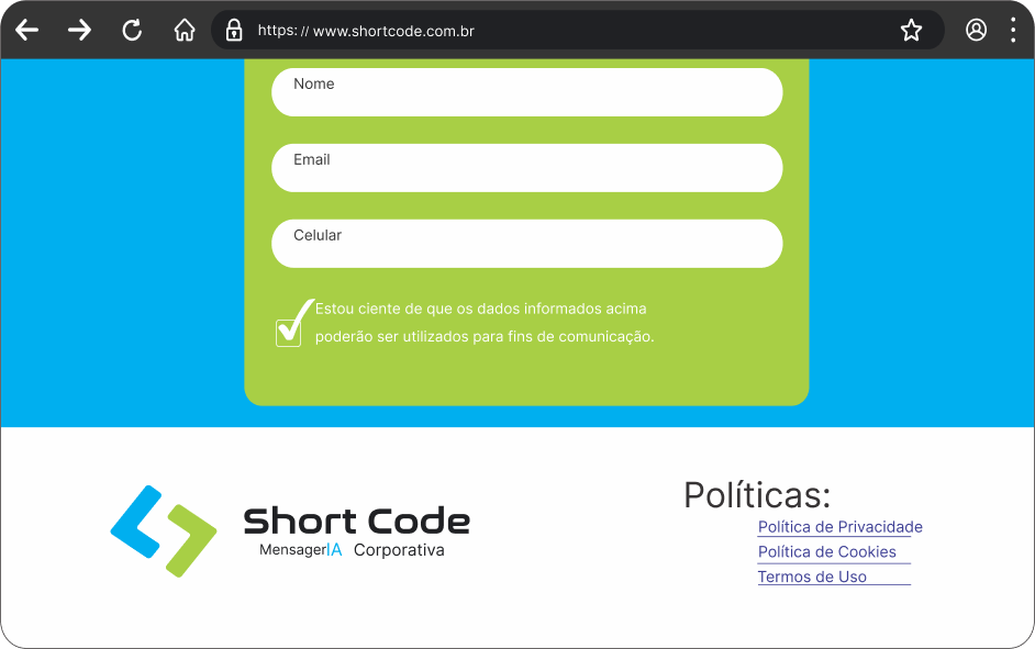 Exemplo de página com políticas no site